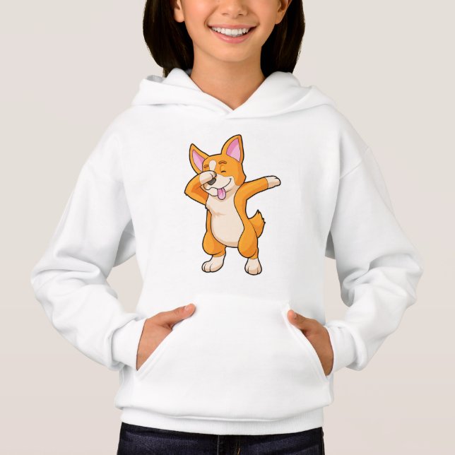 Welsh Corgi at Hip Hop Dance Dab Hoodie (Front)