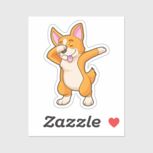 Welsh Corgi at Hip Hop Dance Dab Sticker