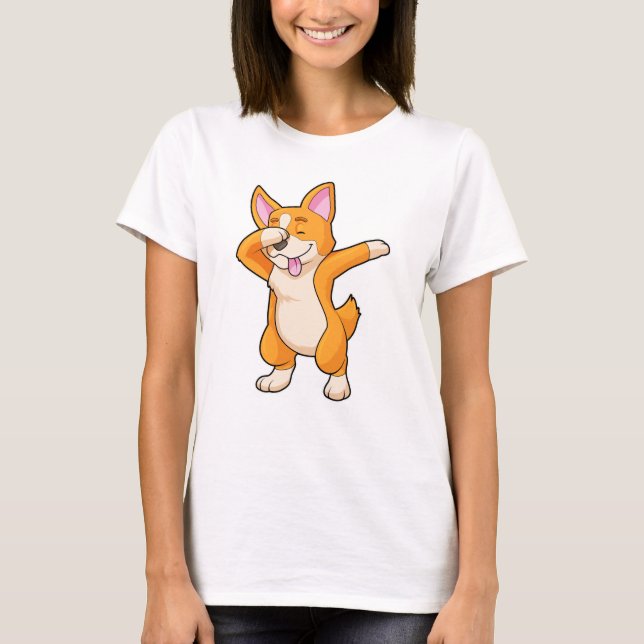 Welsh Corgi at Hip Hop Dance Dab T-Shirt (Front)