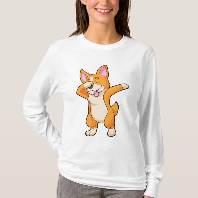 Welsh Corgi at Hip Hop Dance Dab T-Shirt (Front)