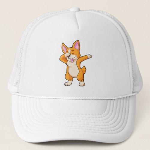 Welsh Corgi at Hip Hop Dance Dab Trucker Hat