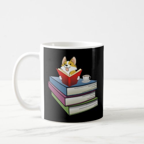 Welsh Corgi Books Coffee Dog Reading  Coffee Mug