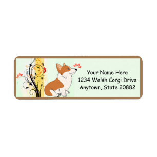 Welsh Corgi Cartoon Label