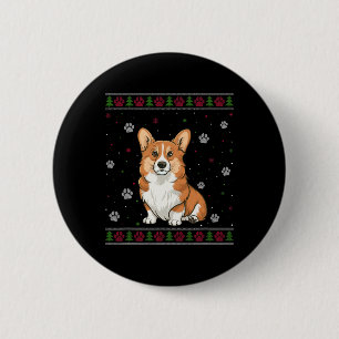 Welsh Corgi Christmas Sweater Xmas Pet Animal Dog Button