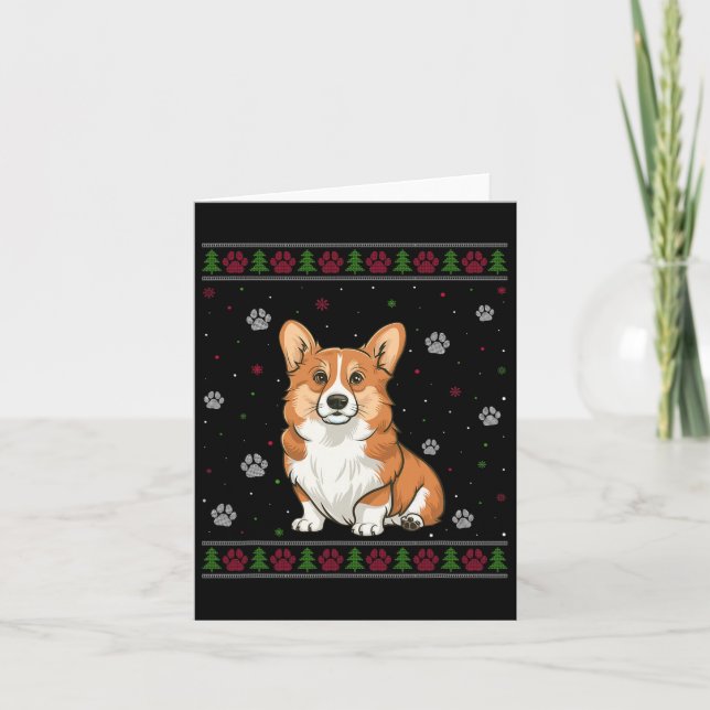 Welsh Corgi Christmas Sweater Xmas Pet Animal Dog  Card (Front)
