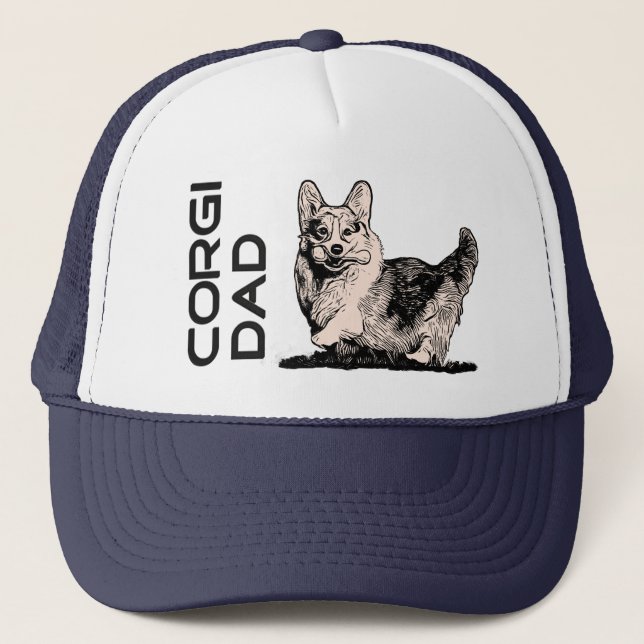 Welsh Corgi Dad Cap Trucker Hat (Front)