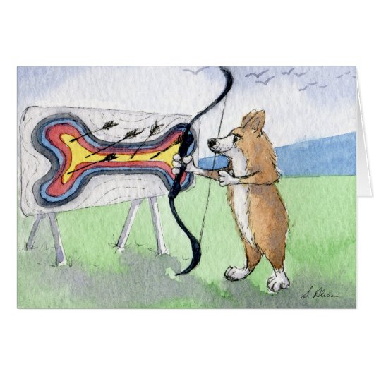 Welsh Corgi dog archery Cards (Front Horizontal)
