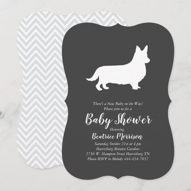 Welsh Corgi Dog Baby Shower Gender Neutral Invitation (Front/Back)