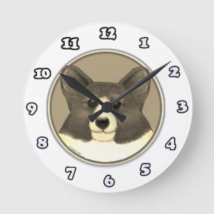 Welsh Corgi dog clock
