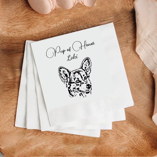 Welsh Corgi Dog Custom Cocktail Napkin Pet Napkin