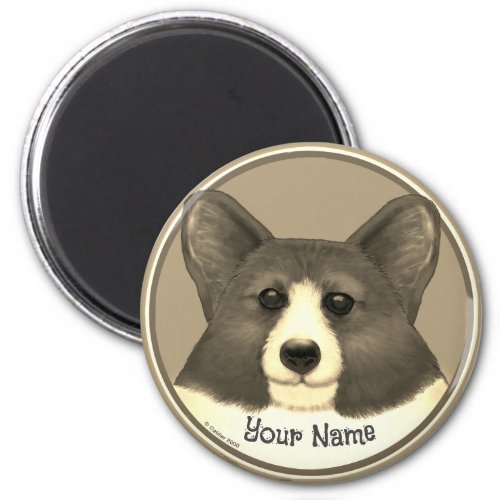 Welsh Corgi dog custom name Magnet