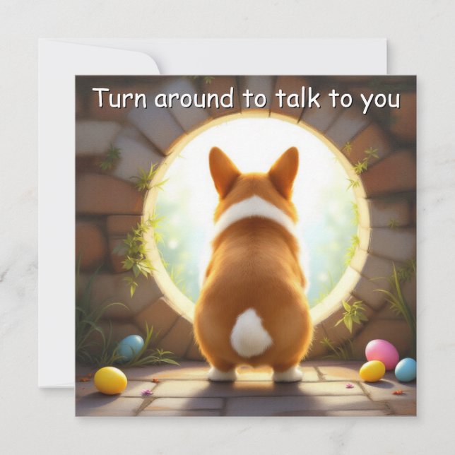 Welsh Corgi dog - Easter Holiday Card (Front)