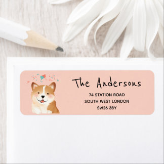 Welsh Corgi Dog Illustration Pet Label
