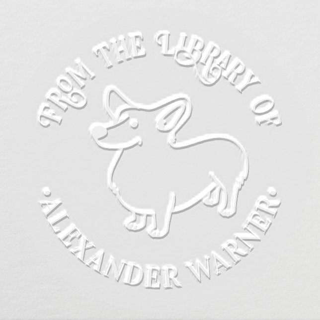 Welsh Corgi Dog Line Art From the Library of Book Embosser (Design)