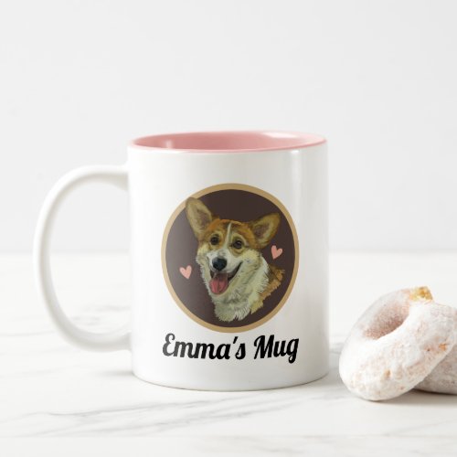 Welsh Corgi Dog Lover Personalized Gift Two_Tone Coffee Mug
