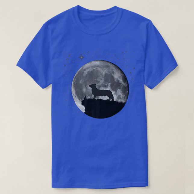 Welsh Corgi Dog Moon  T-Shirt (Design Front)