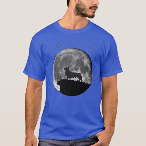 Welsh Corgi Dog Moon  T_Shirt
