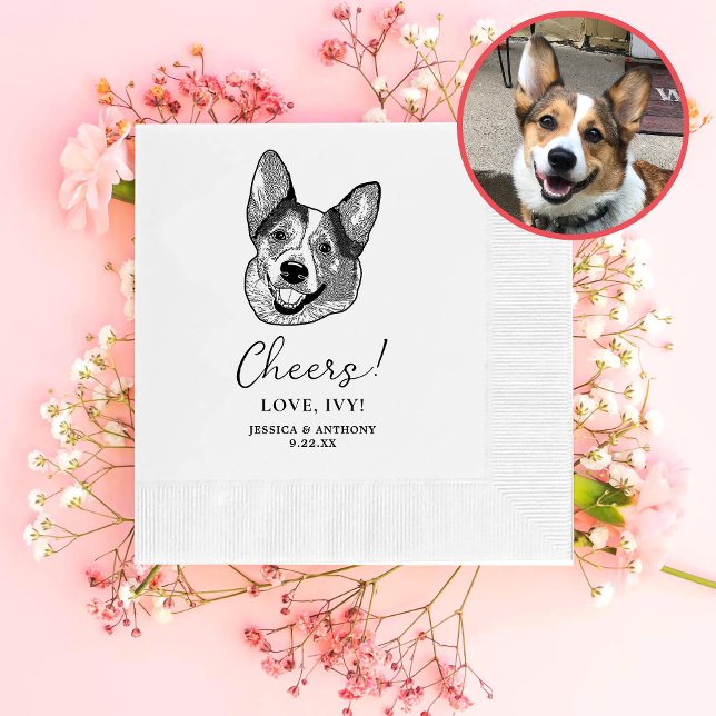 Welsh Corgi Dog Personalized Cheers Napkins (Creator Uploaded)