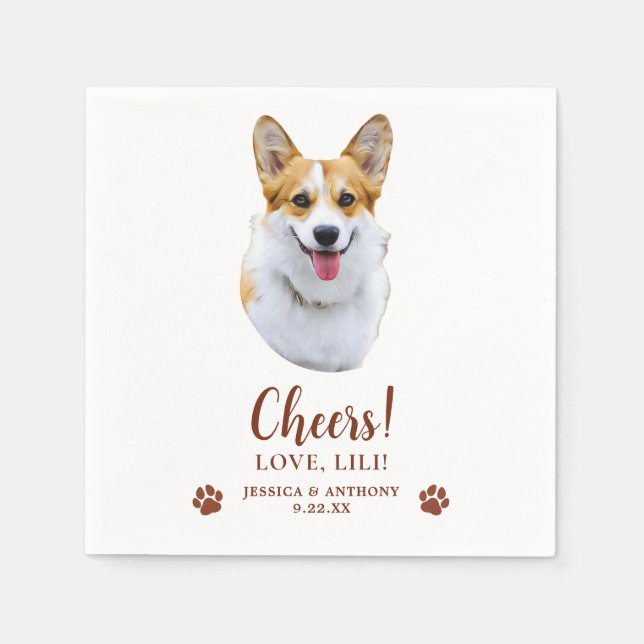 Welsh Corgi Dog Personalized Cheers Napkins (Front)