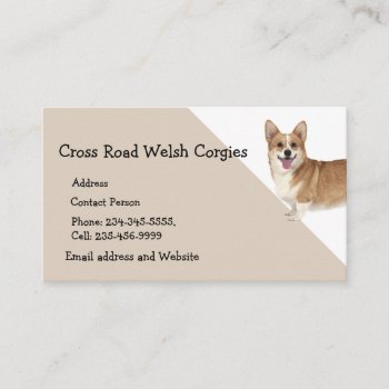 Welsh Corgi Dog Pet Animal Logo   Business Card by countrymousestudio at Zazzle
