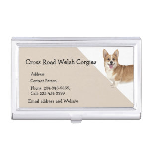 Welsh Corgi Dog Pet Animal Logo Business Card Business Card Case
