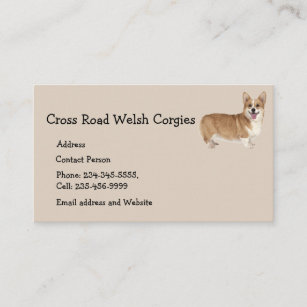 Welsh Corgi Dog Pet Animal Logo  Business Card Ma