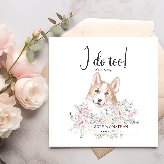 Welsh Corgi Dog Wedding Cocktail Napkins (Creator Uploaded)