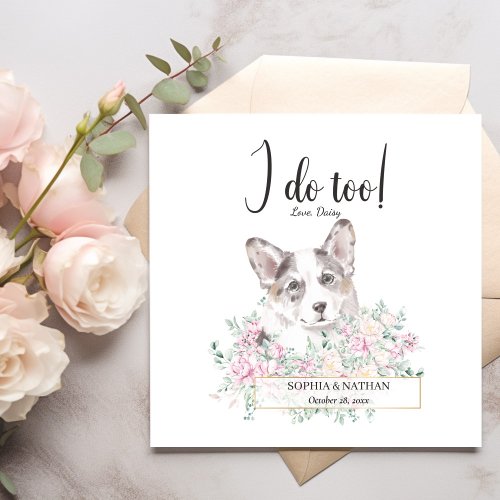 Welsh Corgi Dog Wedding Cocktail Napkins