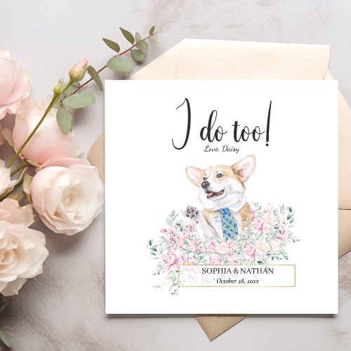 Welsh Corgi Dog Wedding Cocktail Napkins