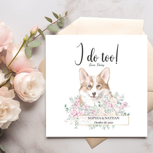 Welsh Corgi Dog Wedding Cocktail Napkins