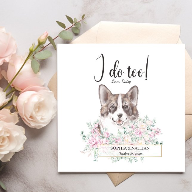Welsh Corgi Dog Wedding Cocktail Napkins (Creator Uploaded)