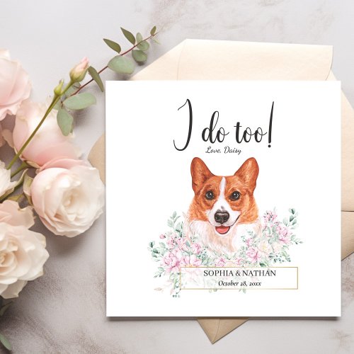 Welsh Corgi Dog Wedding Cocktail Napkins