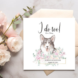 Welsh Corgi Dog Wedding Cocktail Napkins