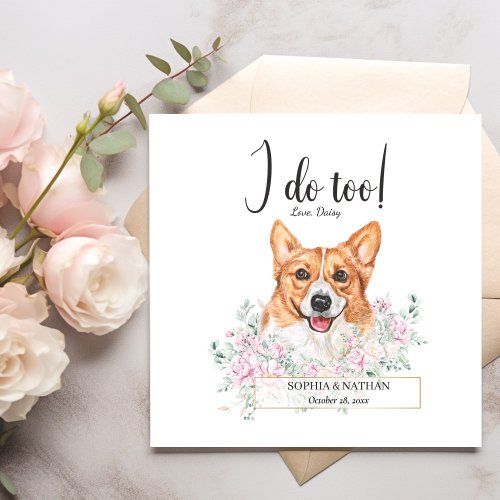 Welsh Corgi Dog Wedding Cocktail Napkins