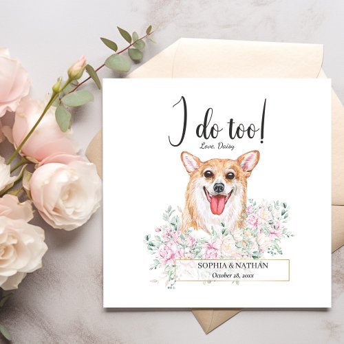 Welsh Corgi Dog Wedding Cocktail Napkins