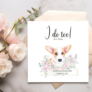 Welsh Corgi Dog Wedding Cocktail Napkins