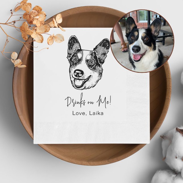  Welsh Corgi DogPersonalized Drink On Me Napkins (Creator Uploaded)