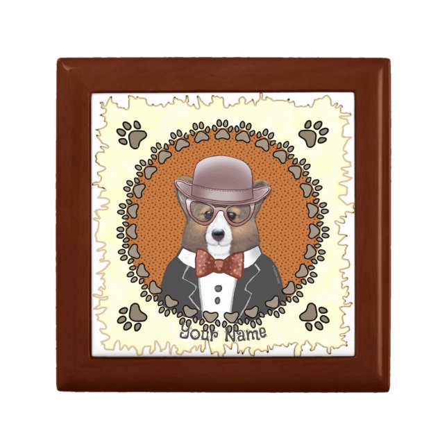 Welsh Corgi Glasses Gift Box (Front)