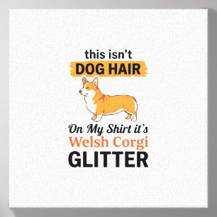 Welsh Corgi Glitter Funny Dog Lover T-Shirt Design Canvas Photo Tile
