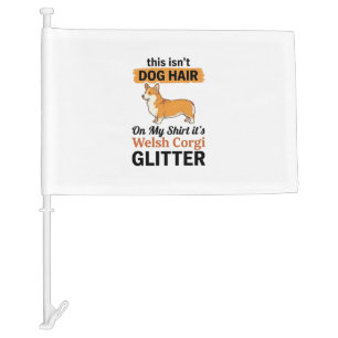 Welsh Corgi Glitter Funny Dog Lover T-Shirt Design Car Flag