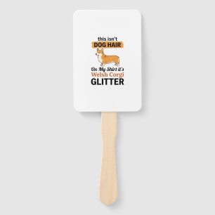 Welsh Corgi Glitter Funny Dog Lover T-Shirt Design Hand Fan