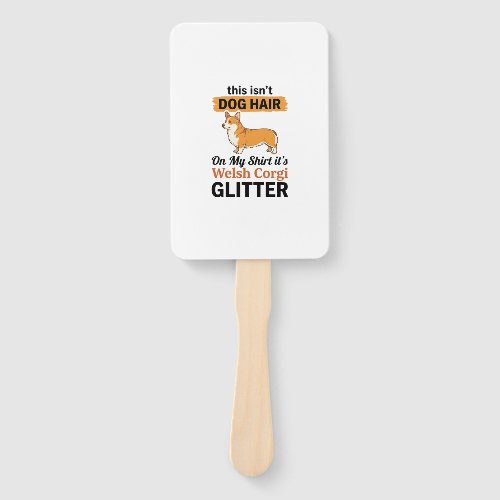 Welsh Corgi Glitter Funny Dog Lover T-Shirt Design Hand Fan