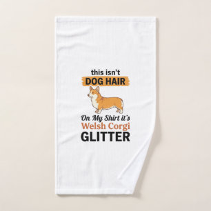 Welsh Corgi Glitter Funny Dog Lover T-Shirt Design Hand Towel