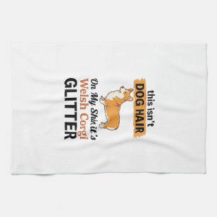 Welsh Corgi Glitter Funny Dog Lover T-Shirt Design Kitchen Towel
