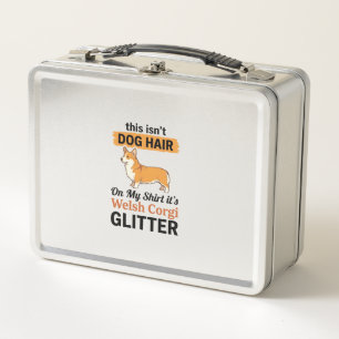 Welsh Corgi Glitter Funny Dog Lover T-Shirt Design Metal Lunch Box