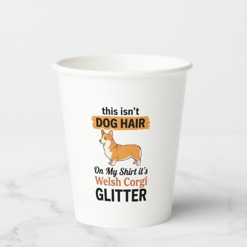 Welsh Corgi Glitter Funny Dog Lover T-Shirt Design Paper Cups