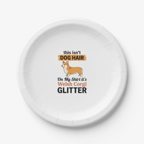 Welsh Corgi Glitter Funny Dog Lover T-Shirt Design Paper Plates