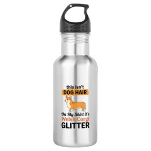 Welsh Corgi Glitter Funny Dog Lover T-Shirt Design Stainless Steel Water Bottle