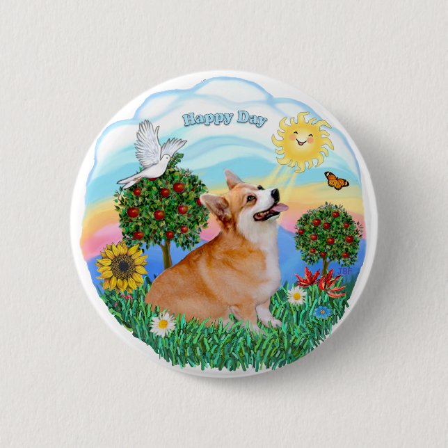 Welsh Corgi (Pembroke 7b) Pinback Button (Front)