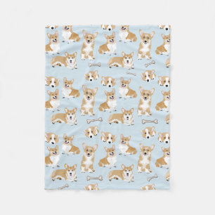 Welsh Corgi Pembroke Dog Puppy Pattern Fleece Blanket